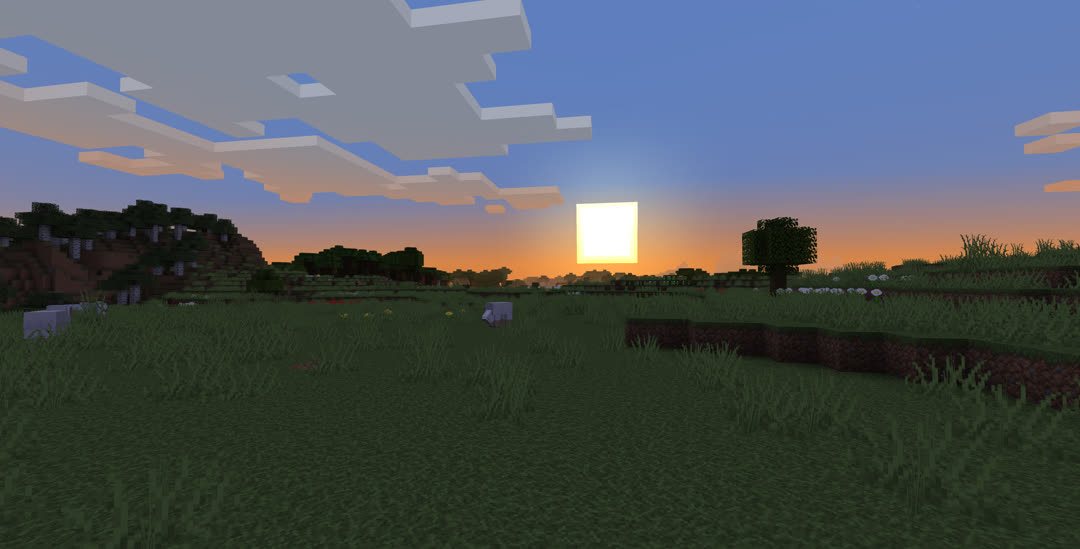 Sunset over the distant village.